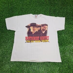 Vintage Montgomery-Gentry Shirt Womens XL 23x26 White Y2K